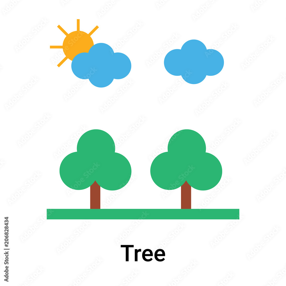 Poster tree icon vector sign and symbol isolated on white background