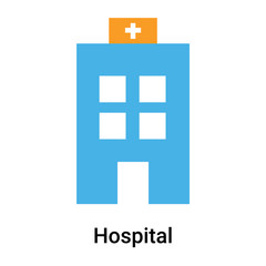 Hospital icon vector sign and symbol isolated on white background