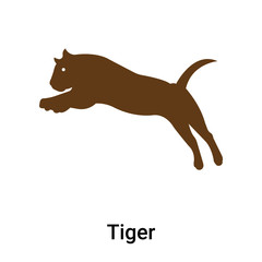 Tiger icon vector sign and symbol isolated on white background