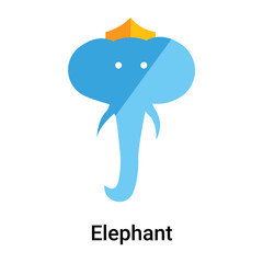 Elephant icon vector sign and symbol isolated on white background