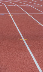 Fototapeta premium Laufbahnmarkierung auf einer Leichtathletikbahn
