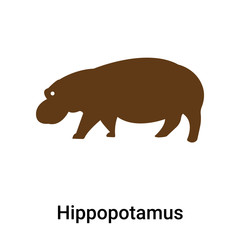 Hippopotamus icon vector sign and symbol isolated on white background