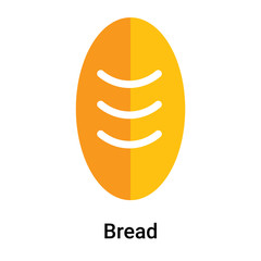 Bread icon vector sign and symbol isolated on white background