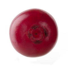 fresh red foxberry isolated on white background