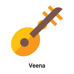 Veena icon vector sign and symbol isolated on white background
