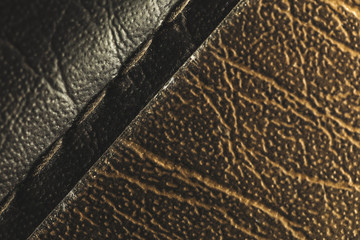 Brown leather with stitching