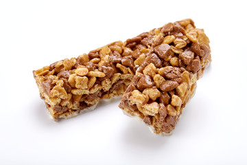 Energy cereal bar isolated on white background