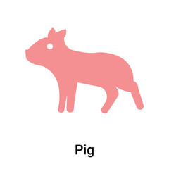 Pig icon vector sign and symbol isolated on white background