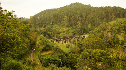 Nine Arches Bridge railway near Ella in Sri Lanka.