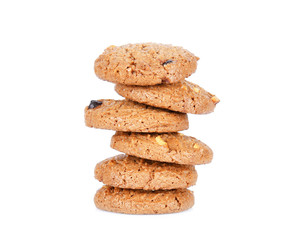Cookies chocolate chip isolated on white background