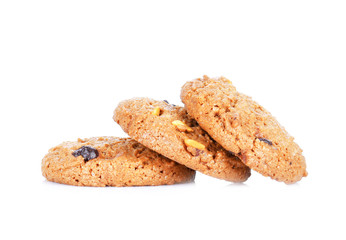 Cookies chocolate chip isolated on white background