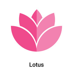 Lotus icon vector sign and symbol isolated on white background