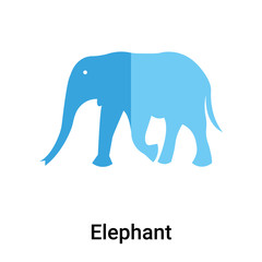 Elephant icon vector sign and symbol isolated on white background