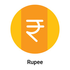 Rupee icon vector sign and symbol isolated on white background