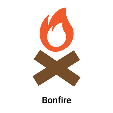 Bonfire icon vector sign and symbol isolated on white background