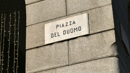 Cartello Piazza del Duomo