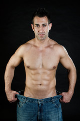 Fototapeta premium Diet and a healthy lifestyle. Attractive man. 
