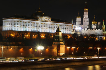 Fototapeta na wymiar Moscow Kremlin panorama, view from Sofiyskaya embankment, Russia