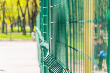 Mesh for fencing tennis court.