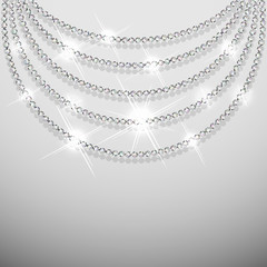 Diamond sparkling beads jewellery background - eps10