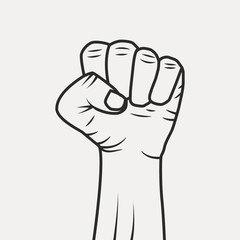 Vector Fist male hand isolated on a white background. 