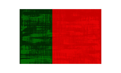 Portugal flag isolated on white background. Vector illustration in grunge style.