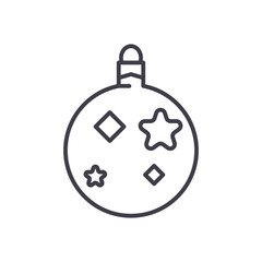 Obraz premium Christmas tree toy black icon concept. Christmas tree toy flat vector symbol, sign, illustration.