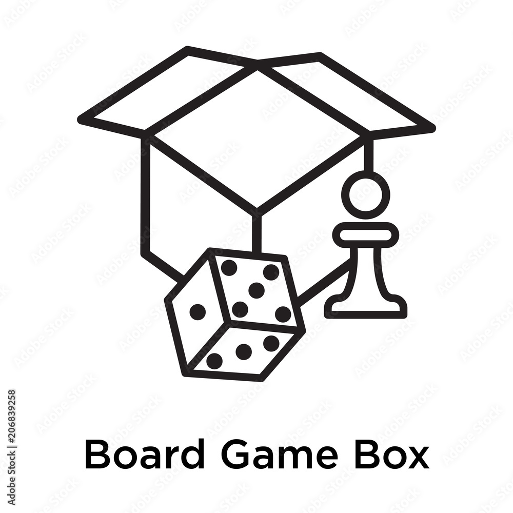 Poster board game box icon vector sign and symbol isolated on white background