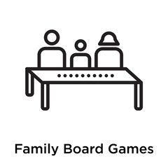 Family Board Games icon vector sign and symbol isolated on white background