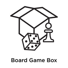 Board Game Box icon vector sign and symbol isolated on white background