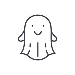Ghost stories black icon concept. Ghost stories flat  vector symbol, sign, illustration.