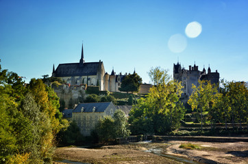Obraz premium Montreuil-Bellay, French tourist destination, detail of the medieval castle