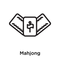 Mahjong icon vector sign and symbol isolated on white background