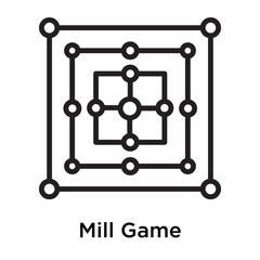 Mill Game icon vector sign and symbol isolated on white background