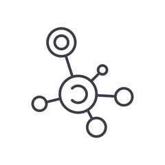 Molecular analysis black icon concept. Molecular analysis flat  vector symbol, sign, illustration.