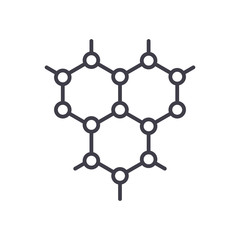 Organic compound black icon concept. Organic compound flat  vector symbol, sign, illustration.