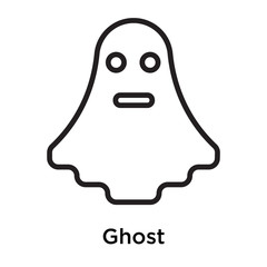 Ghost icon vector sign and symbol isolated on white background