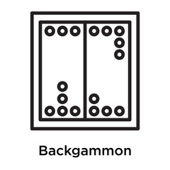 Backgammon icon vector sign and symbol isolated on white background