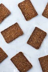Assortment of rye bread for cooking healthy sandwiches