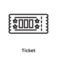 Ticket icon vector sign and symbol isolated on white background