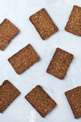 Assortment of rye bread for cooking healthy sandwiches
