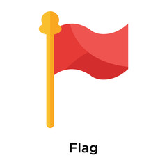 Flag icon vector sign and symbol isolated on white background