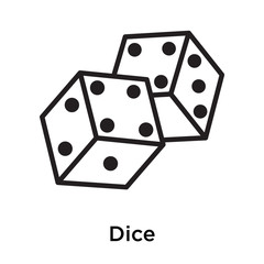 Dice icon vector sign and symbol isolated on white background