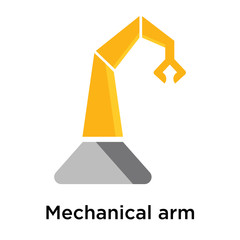 Mechanical arm icon vector sign and symbol isolated on white background