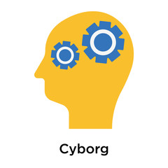 Cyborg icon vector sign and symbol isolated on white background