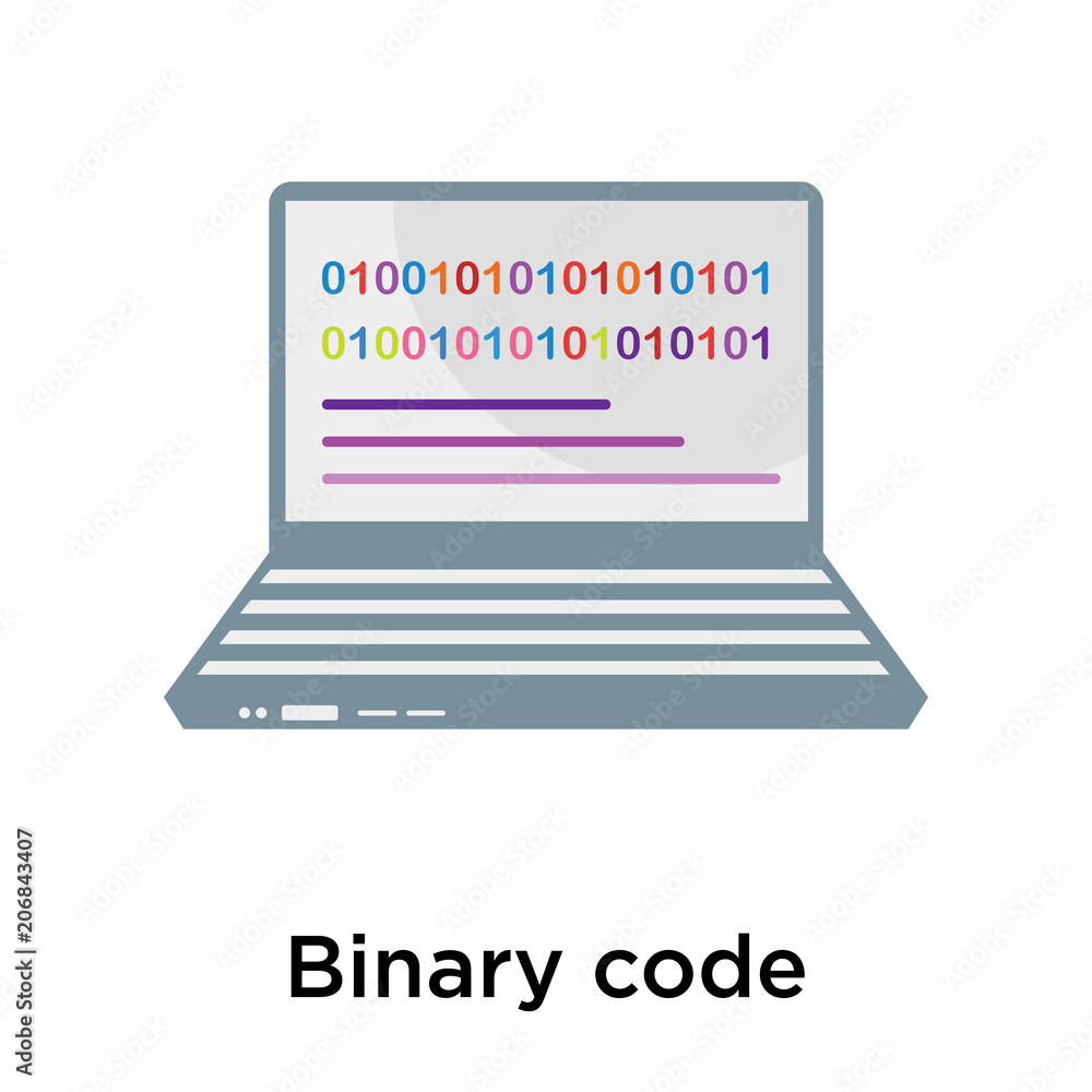 Poster binary code icon vector sign and symbol isolated on white background