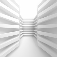 White Building Construction. Abstract Futuristic Architecture Background