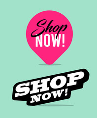 Vector Shop Now pink maker point and black and white collection design, illustration