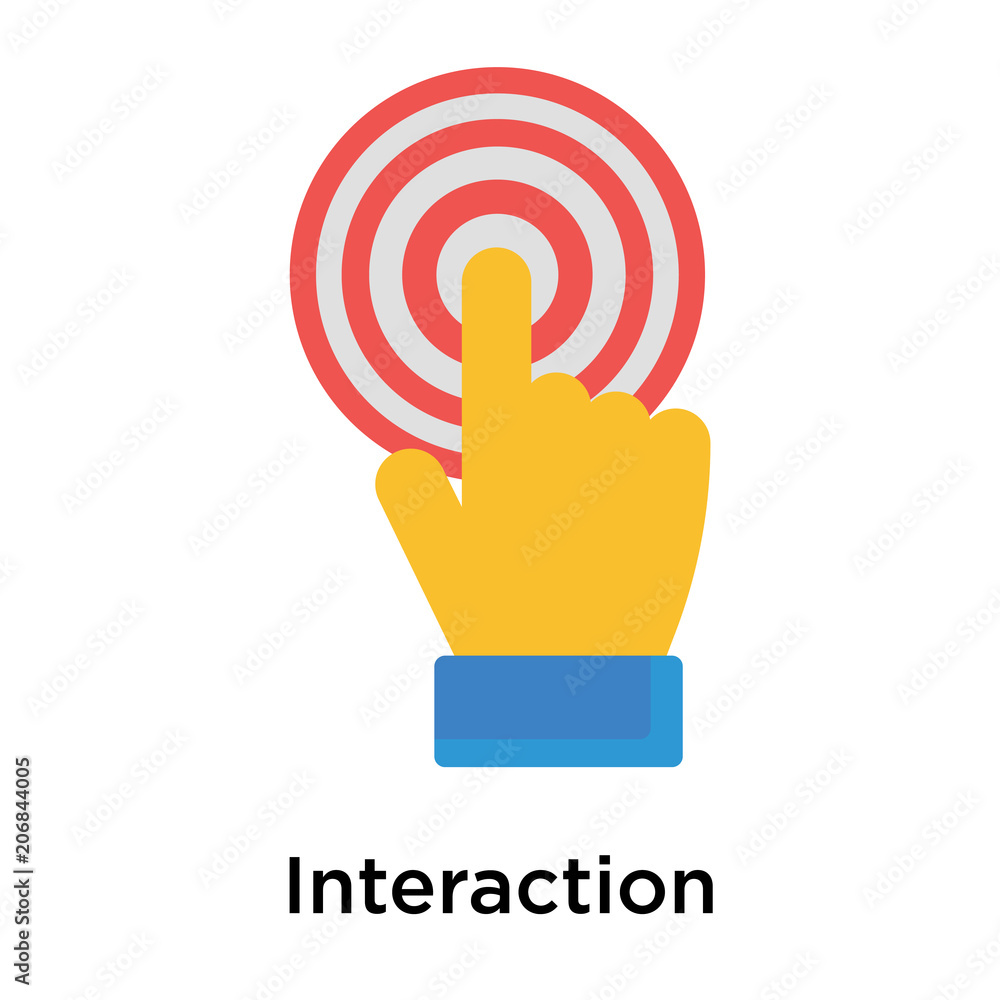 Poster interaction icon vector sign and symbol isolated on white background