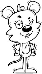 Confident Cartoon Female Mouse